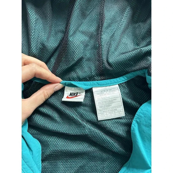 Vintage Nike Jacket Men Medium Nylon Pullover Windbreaker Quarter Zip Mesh Lined - Picture 7 of 7
